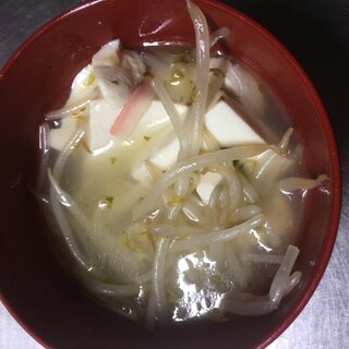 もやしと豆腐のさっぱりエスニック風スープ